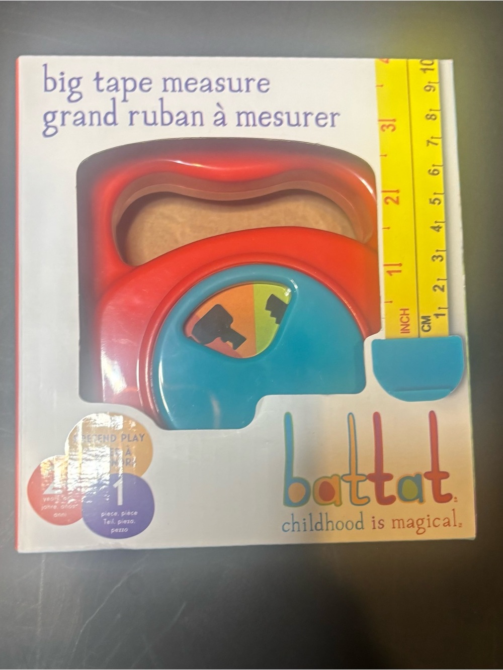 Battat Big Tape Measure Toy - Red & Blue Kids Learning Tool